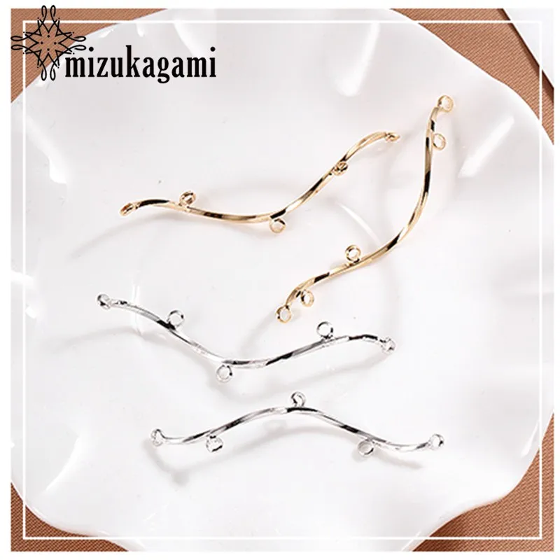 

2pcs/lot Copper Plated 18K Real Gold Multi-hanging Curve Handmade Diy Earrings Jewelry Material Package Adult Accessories