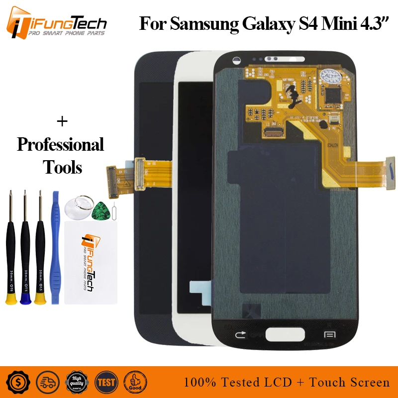 AMOLED Display For Samsung Galaxy S4 Mini i9190 i9192 i9195 Lcd Touch Screen Digitizer 4.3'' + Frame | Мобильные телефоны и