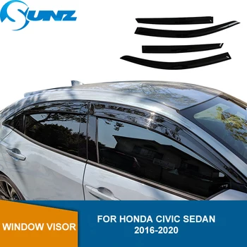 

Side Window Deflectors For Honda Civic Sedan 10th 2016 2017 2018 2019 2020 Acrylic Black Wind Shield Rain Sun Guards SUNZ