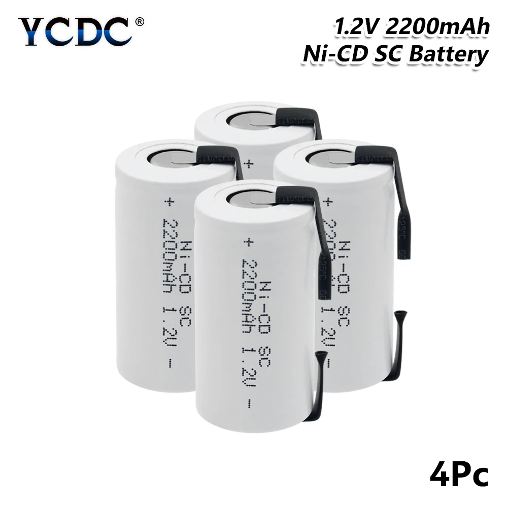 Высококачественная аккумуляторная батарея SC Ni CD 2200 мАч 1 2 в с электрической