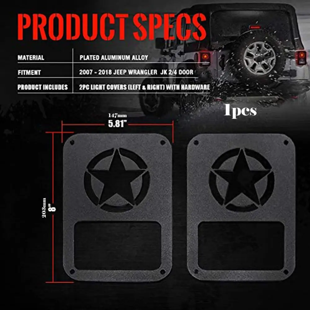 Для Jeep Wrangler Автомобильный задний светильник, крышка, Автомобильный задний светильник, плоский автомобильный тормозной светильник, плоская защитная рамка, автомобильные аксессуары