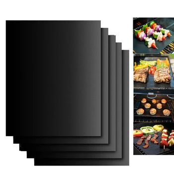 

BBQ Grill Pad 3Color Non-stick Barbecue Baking Pad Reusable Teflon Cooking Plate 40*33cm For Party Grill Mat Tools