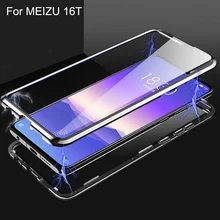 Магнитный адсорбционный чехол для Meizu 16 T, металлическая рамка, Doubl, закаленное стекло, чехол для Meizu 16 T, защитный чехол для телефона s для Meizu16t