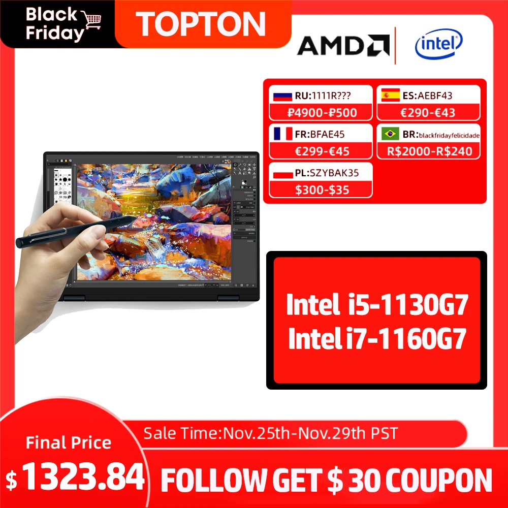 2-в-1 ноутбук и планшет 11 поколения 16 ГБ ОЗУ 512 SSD 10 1 дюйма Full HD IPS дисплей |