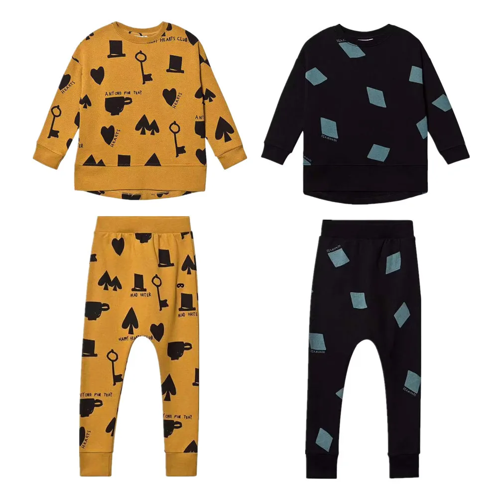 

IN STOCK BL Boys and Girls Cotton Sweater + Trousers European and American Style Children 2019 Autumn and Winter New Suit