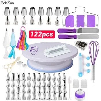 

Cake Decorating Tools Set Cake Turntable Baking Pastry Nozzles Confectionery Tools Round Cake Decorating Tools Rotary Cake Stand