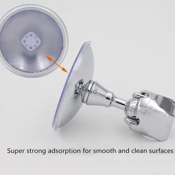

1pc Shower Head Handset Holder Chrome Bathroom Wall Mount Adjustable Suction Bracket