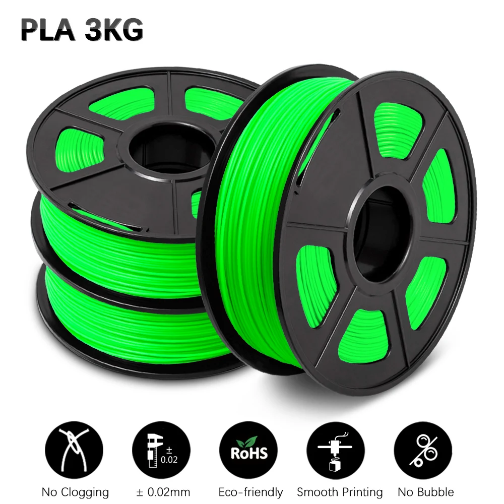 GOHIGH PLA Printer 3 Rolls 1.75MM  Spool PLA Materials with Vacuum Free Ship Refills Accessory 