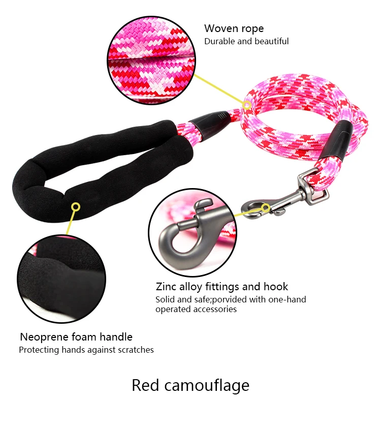 Tuff Dound Original Reflective dog leash running pet Nylon Rope lead leashes Mountain Climbing Rope For Medium Large Big Dog