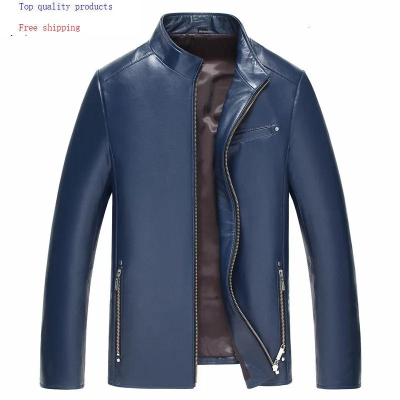 

2020 Short Genuine Leather Jacket 100% Sheepskin Coat Men's Windbreaker Spring Autumn Slim Leather Jackets 81Y1908 YY260
