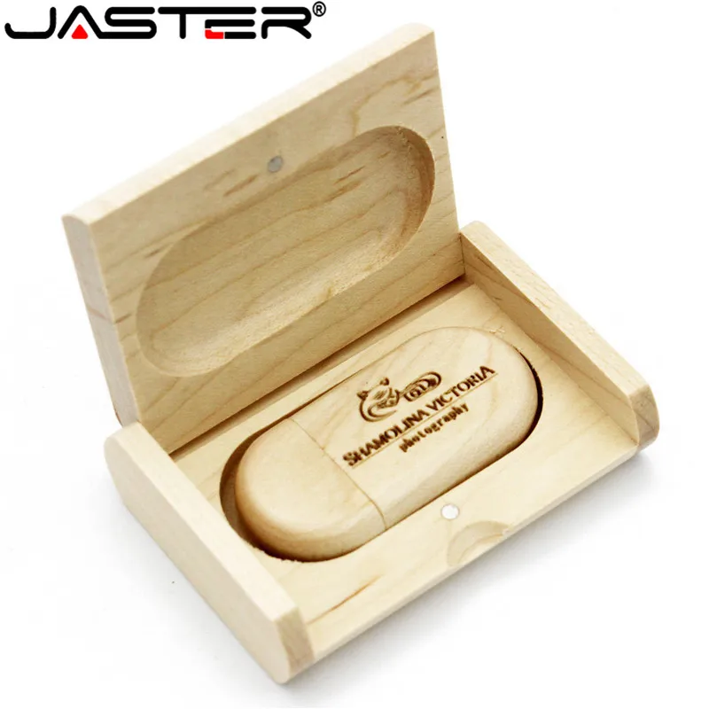 Флешка JASTER (более 1 шт. бесплатного логотипа) деревянная usb + коробка флеш