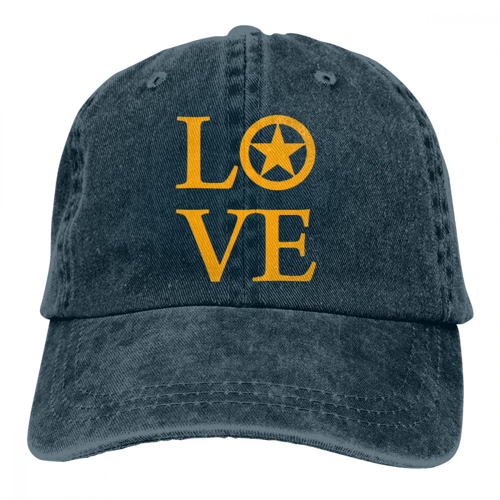 Love Texas Star Casquette черные унисекс Мужские Женские джинсовые бейсболка с ремешком кепки Регулируемая шляпа для гольфа папа
