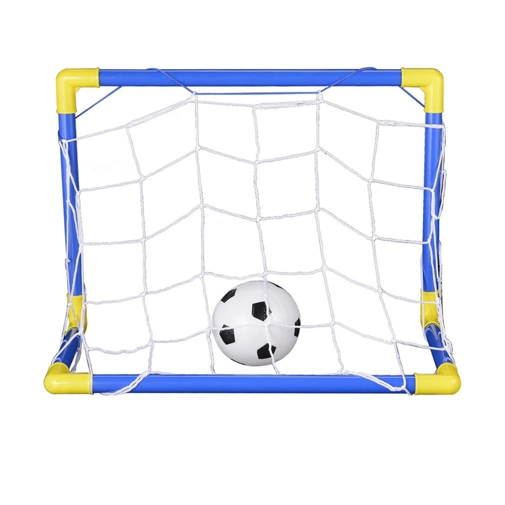 Folding Mini Football Soccer Goal Post Net Set with Pump Sport Kids Children/~ 