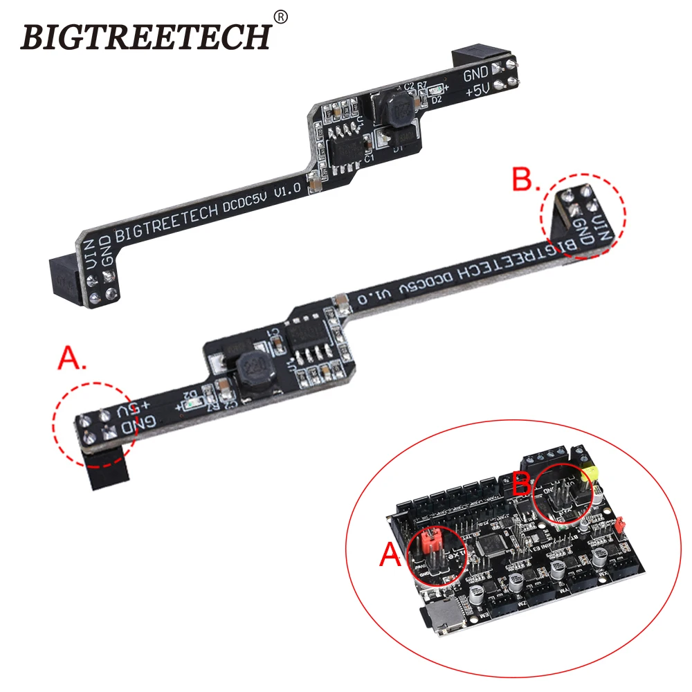 Модуль питания BIGTREETECH DCDC5V V1.0 с поддержкой материнской платы SKR MINi E3 5 в RGB