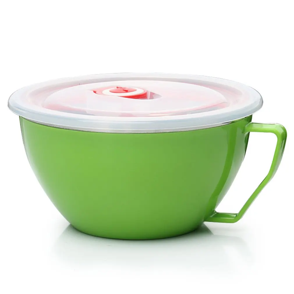 

Stainless Steel Instant Noodle Bowl Double Lid With Lid Handle Noodle Cup Ramen Bowl Soup Bowl Insulated Fresh Box Rice