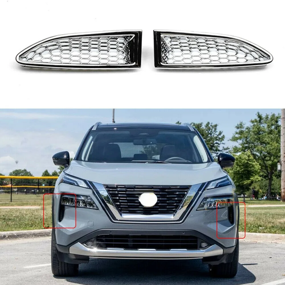 For Nissan Rogue 2021 2022 Chrome Front Headlight Decor Cover Trim