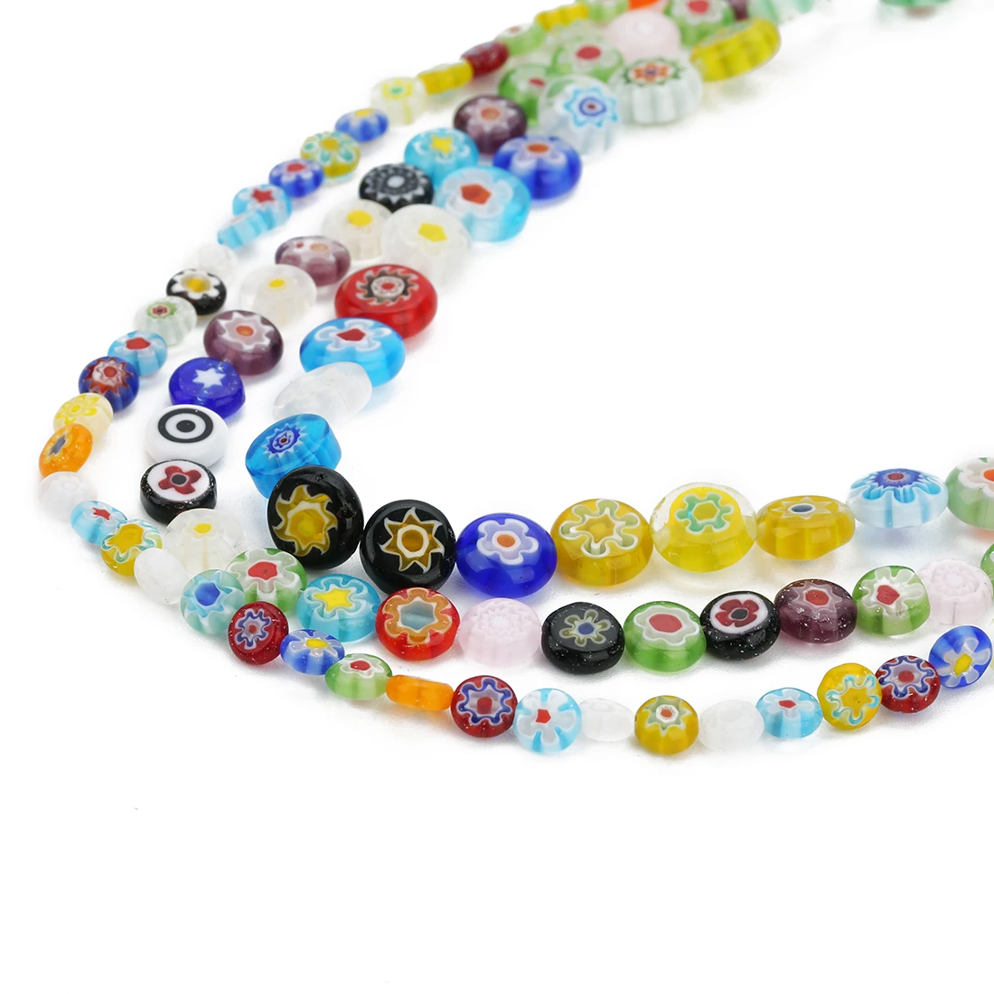 6/8/10mm Multicolour and Porcelain White Round Beads Evil Eye&Flower Glass  Beads for Jewelry Making DIY Accessories