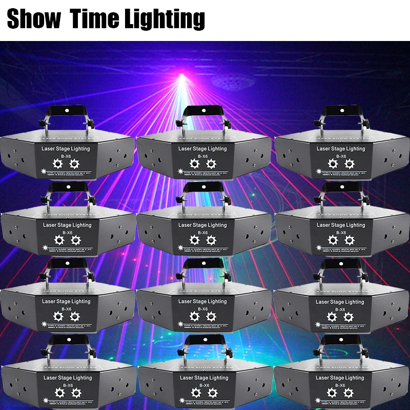 12 шт./лот диско лазер красный зеленый синий RGB луч 16 моделей лазерный сканер свет