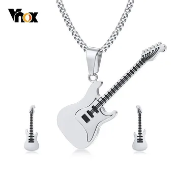 

Vnox Cute Guitar Necklace Earrings Jewelry Sets Music Women Accessories