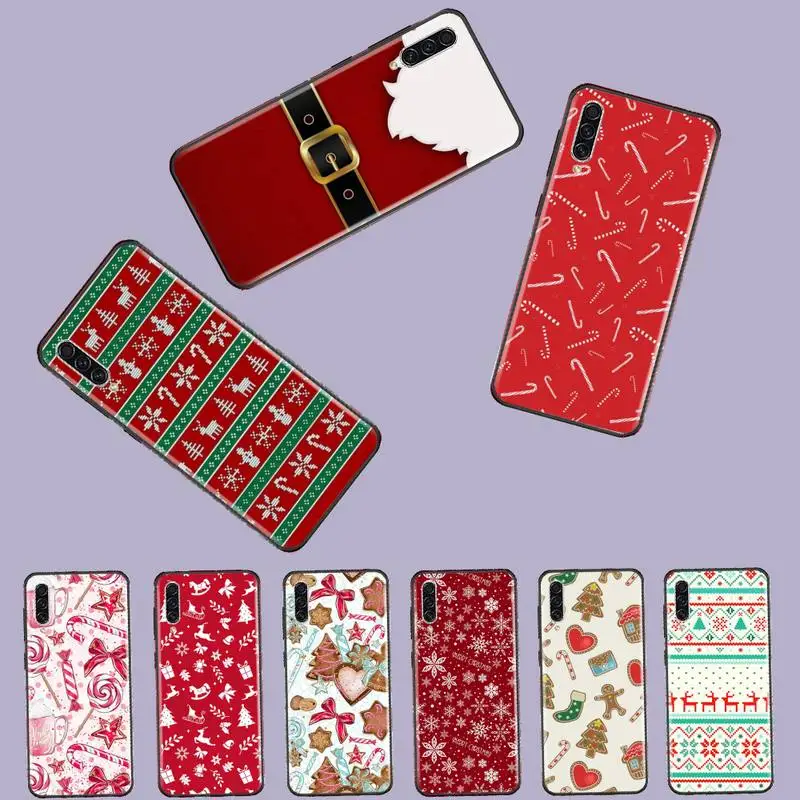 Рождественский Красный Подарочный Мягкий силиконовый чехол для телефона Samsung A20