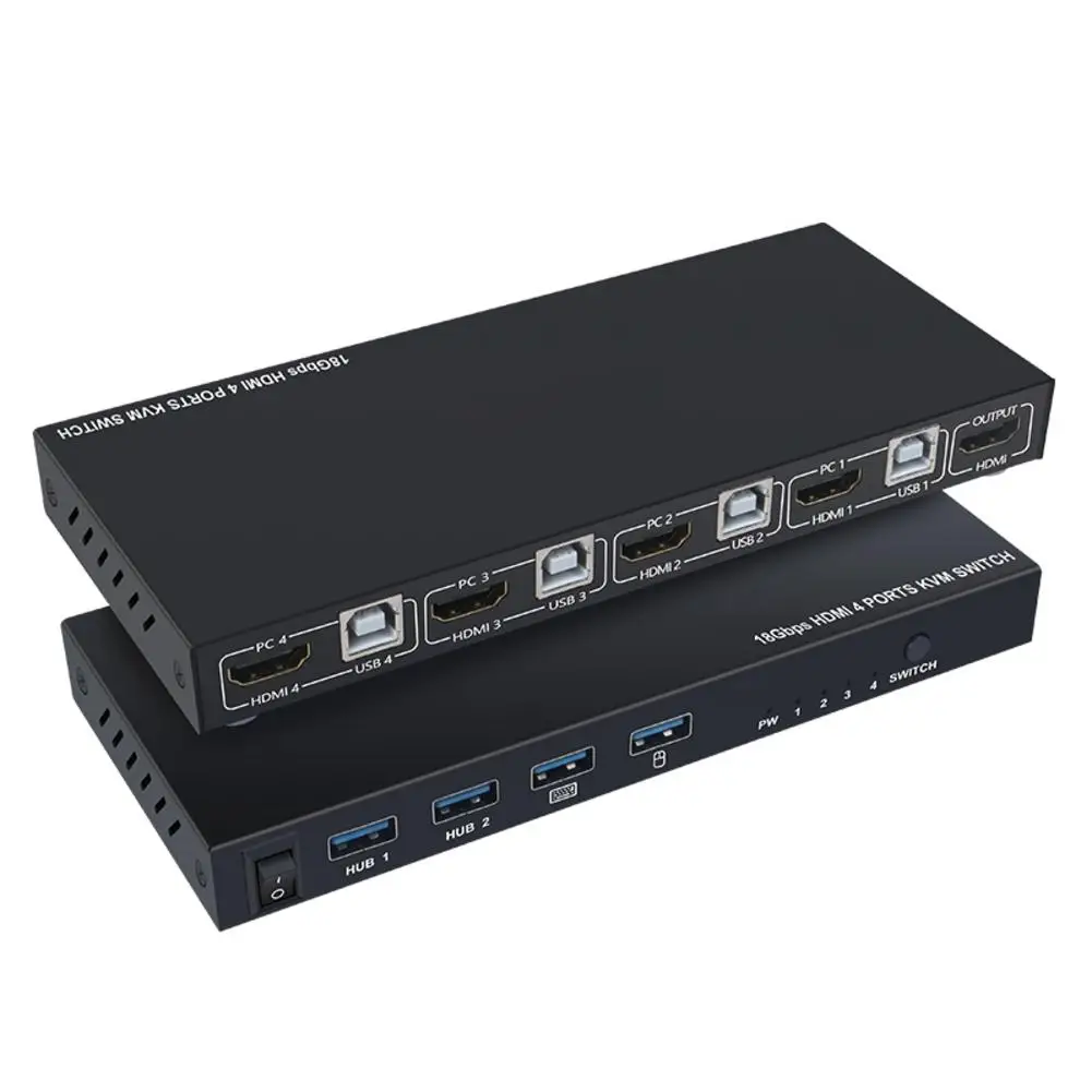 HDMI KVM переключатель 4 в 1 выход HDMI коммутатор usb-хаб Соединительный переключатель для ноутбука PS4 P S3 и Nin tendo Переключатель HDMI кабель