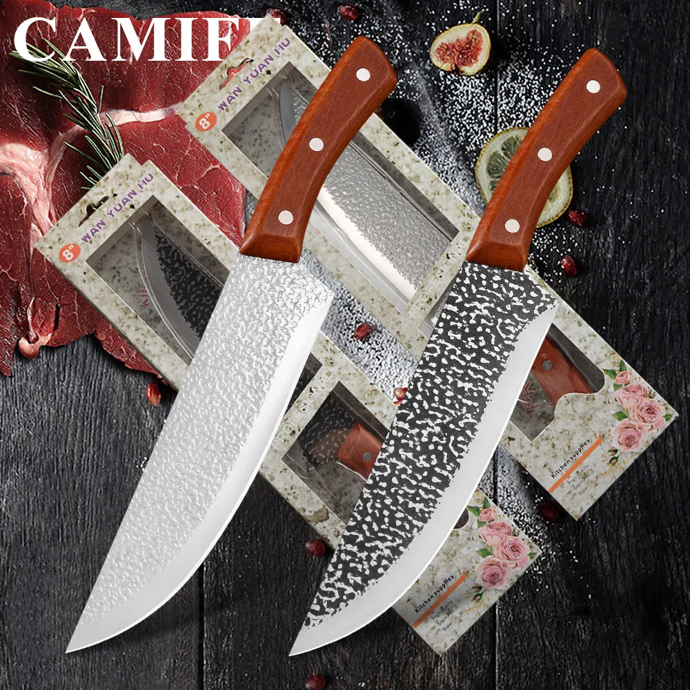 8 дюймов Kiritsuke нож для выживания полный Tang Кливер шеф-повара кованые столовые