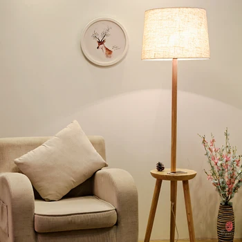 Billig Dekorative Boden Lampe Mode Holz KOL Boden Lichter Moderne Europa Stil Foyer Schlafzimmer Studio Hotel LED E27 Beleuchtung Leuchte