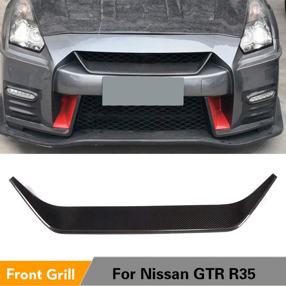Передняя решетка радиатора для Nissan R35 GTR 2017 2019 сетчатая отделка глянцевая бампер
