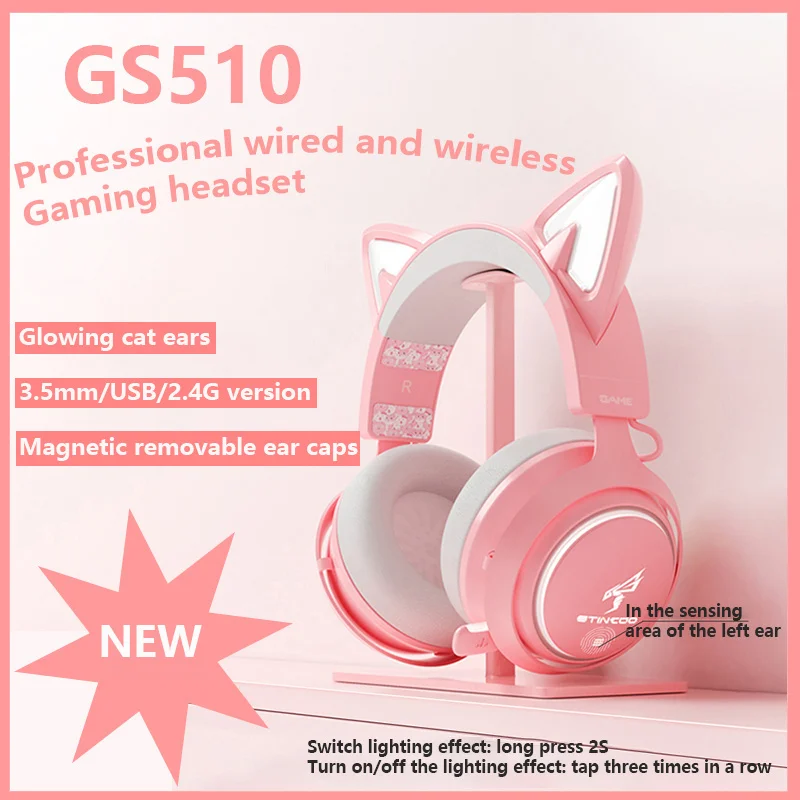 Disciplin Sociologi Alle Headphones Cat Ears Pink | Headphones Girls Cat | Headphone Headset Cat  Pink - New Gs510 - Aliexpress