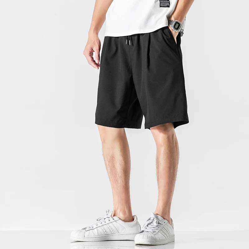 

Summer Mens Casual Essentials Shorts Plain Sweatpants for Men Drawstring Sport Pants Simple Black Short Pantalones Cortos Hombre