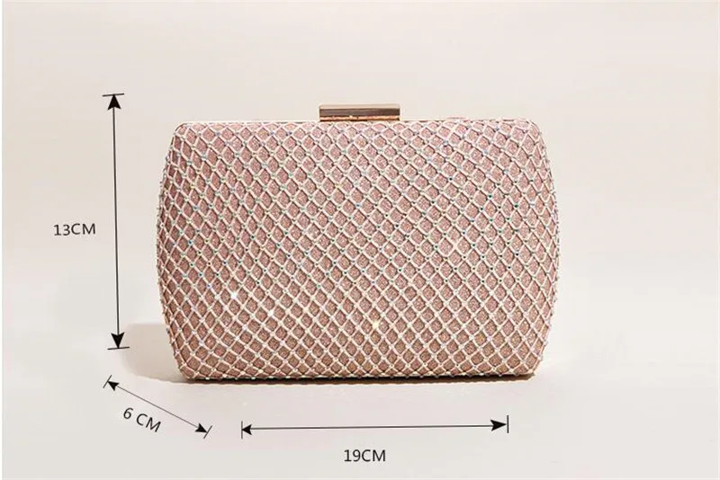 2023 New Fashion Brand Women Diamond Clutch Purse Banquet Wedding Bags Mini Hollow Out Purse Drop Shipping