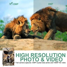 1080P Водонепроницаемая HD 12MP охотничья камера для наблюдения в дикой природе инфракрасная камера ночного видения