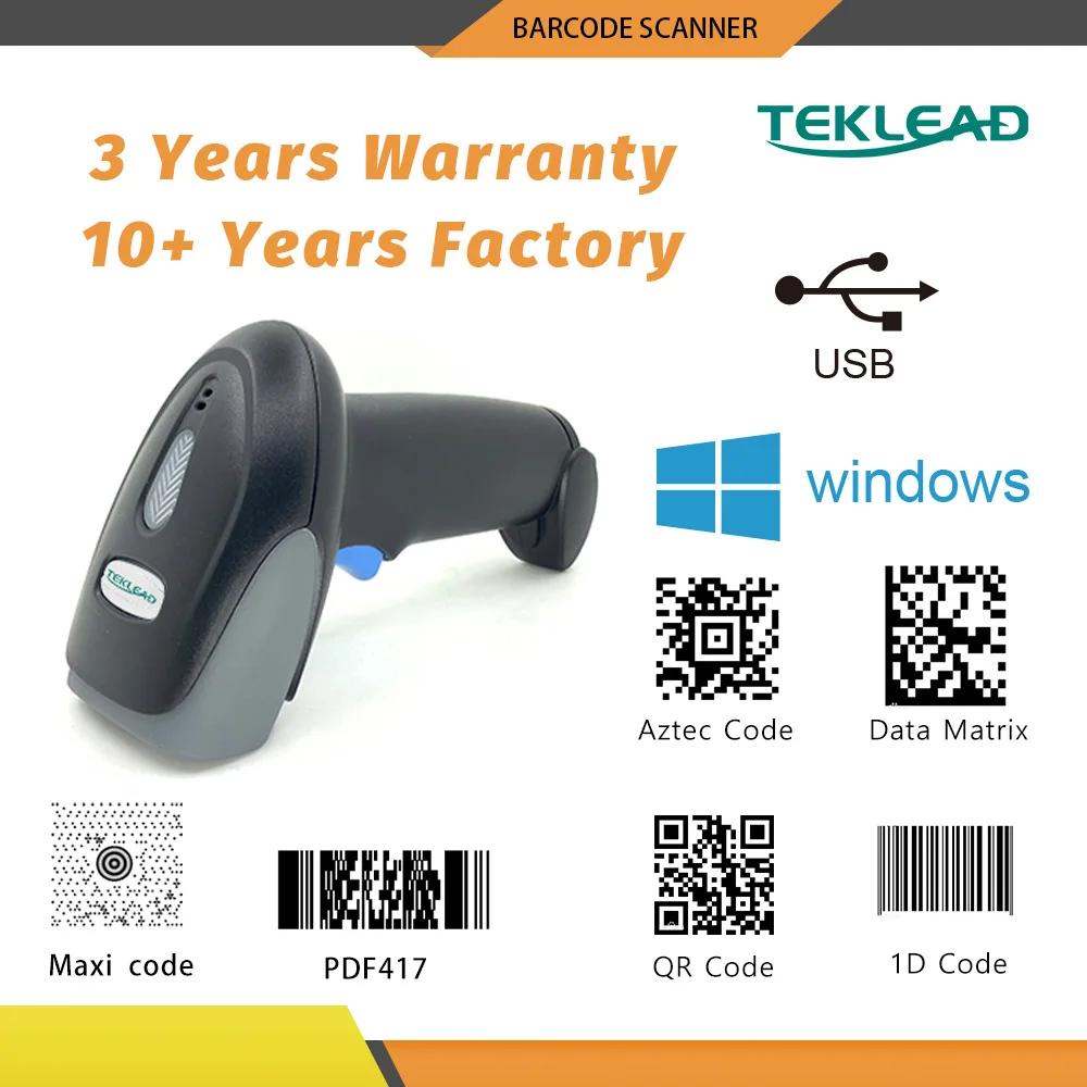 USB Wired CCD 2.4G Bluetooth Barcode Scanner Automatic Sensing Scanning 1D 2D QR Bar Code Reader for Mobile payment