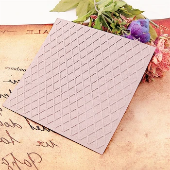 

15x15cm Diamond lattice Birthday wreath Embossing folders Plastic Scrapbooking DIY Template Fondant Cake Photo Album Card Making