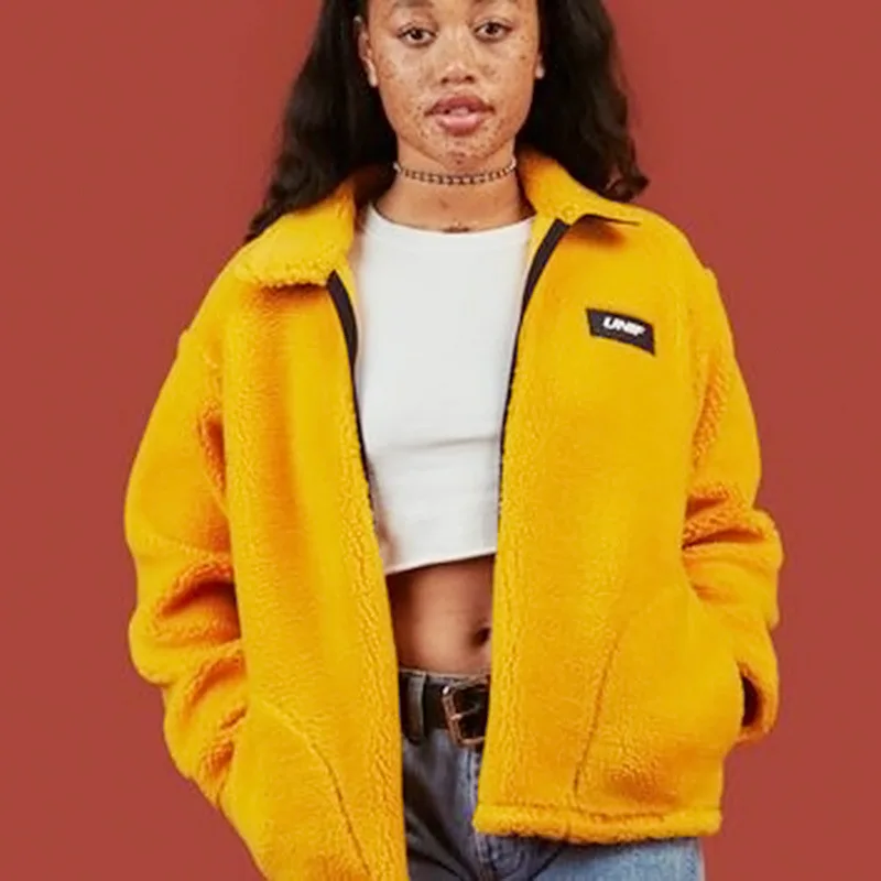 

Europe And America Autumn And Winter INS Popular Brand Mizuhara Kiko Japanese-style Street Teddy Bear Turmeric Fluffy WOMEN'S Co