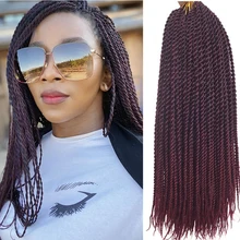 Сенегальские закрученные вязанные косички плетеные волосы синтетические Kanikalon волосы для наращивания для черных коричневых женщин 30 корней