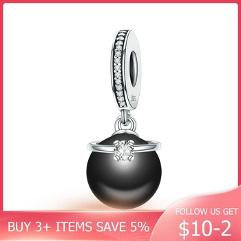 

CodeMonkey 100% 925 Sterling Silver 2 Colors Elegant Freshwater Pearl & Clear CZ Pendant Charm fit Charm Bracelet Jewelry CMC572