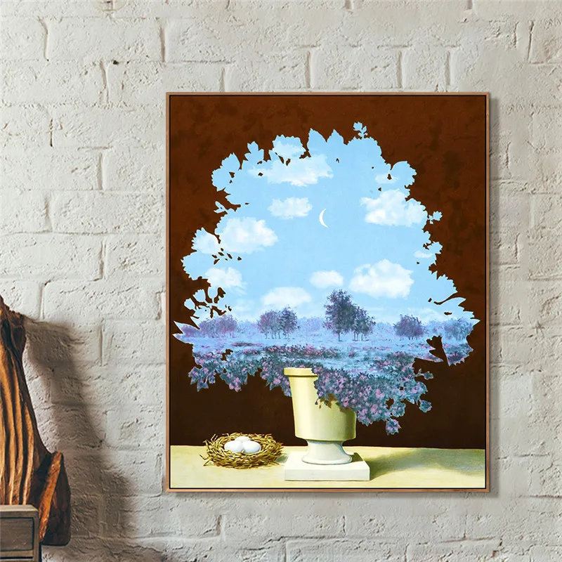 

The Moon in The Sky By Rene Magritte Painting Canvas Wall Pictures For Living Room Office Bedroom Modern Canvas Art