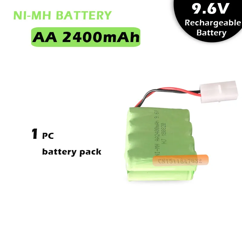 Pila 9v Batería Recargable 2400mAh Para Coches RC Con Cable