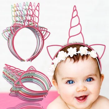 

12 Pcs Candy Girls Unicorn Headband My Little Baby Headbands Party Hair Accessories Hair Hoop Princess Plastic Unicorn Headband