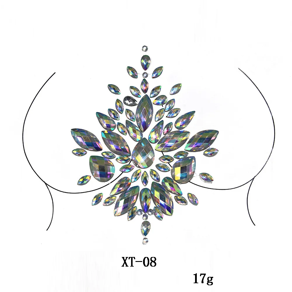 Sexy Chest Crystal Resin Drill Tattoo Sticker Bar Music Festival Rhinestone Tattoo Stickers Carnival Party Chest Decoration tattoo sticker,temporary tattoos,rhinestone stickers,makeup stickers,makeup rhinestone stickers