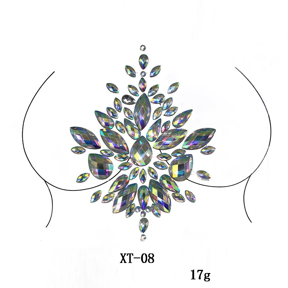 Новая сексуальная грудь кристаллическая полимерная мозаика тату наклейка бар Музыка фестиваль горный хрусталь тату наклейка s карнавал вечерние украшения груди