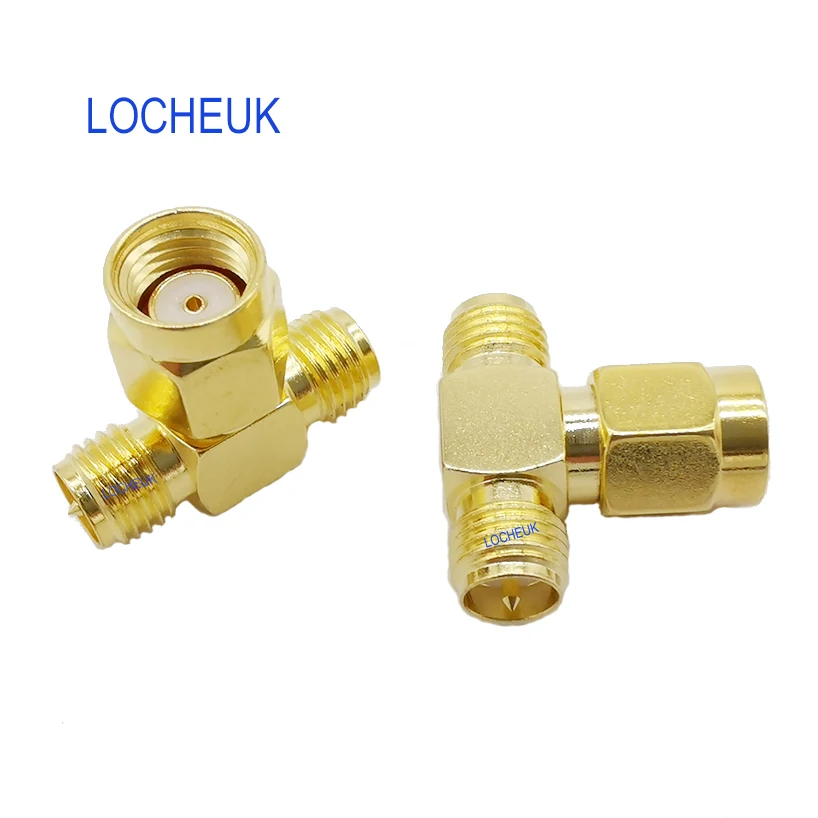 SMA RF адаптер RP Male к двойному Female pin T Type коаксиальный разъем двум Splitter