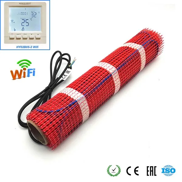 Коврик для подогрева пола Minco Heat 10 м x 50 см, 5 квадратных метров, согревающий коврик для ног 750 Вт 230 В - Цвет: With HY02B05-2 Wi-Fi