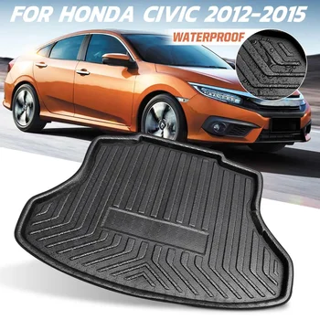 

Rear Trunk Liner Cargo Boot Mat Floor Carpet Tray Mud Kick Protector for Honda for Civic 2012 2013 2014 2015 Car Accessories
