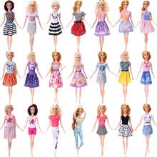 Ropa de muñeca Barbies, vestido, traje de moda, bonito patrón DIY, se ajusta a muñeca Barbies de 11,8 pulgadas, 30cm BJD Girl, accesorios para muñecas, juguetes para Gir