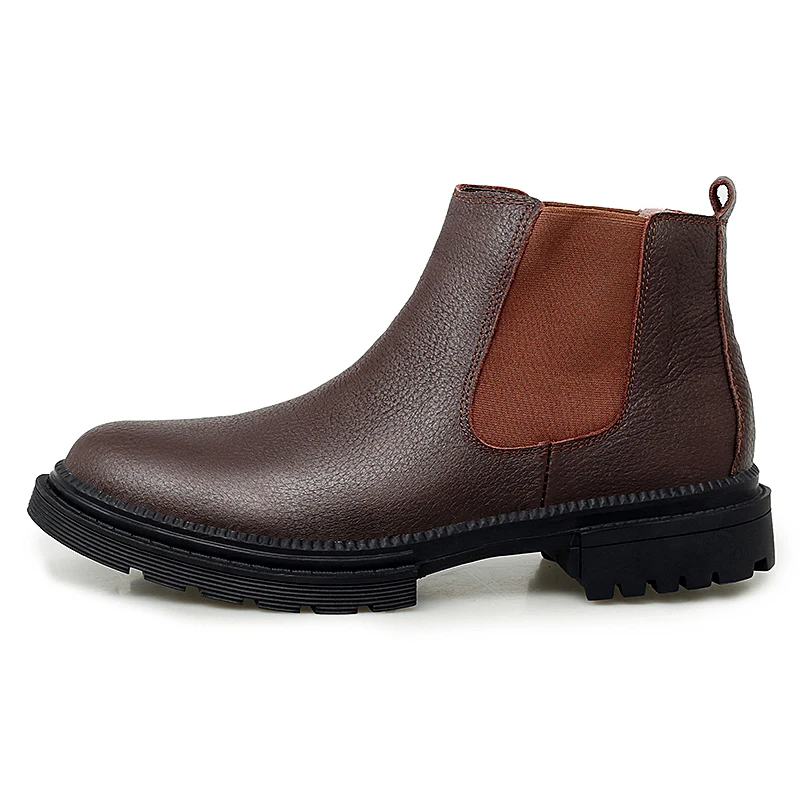 Winter Genuine Leather Ankle Chelsea Boots Men