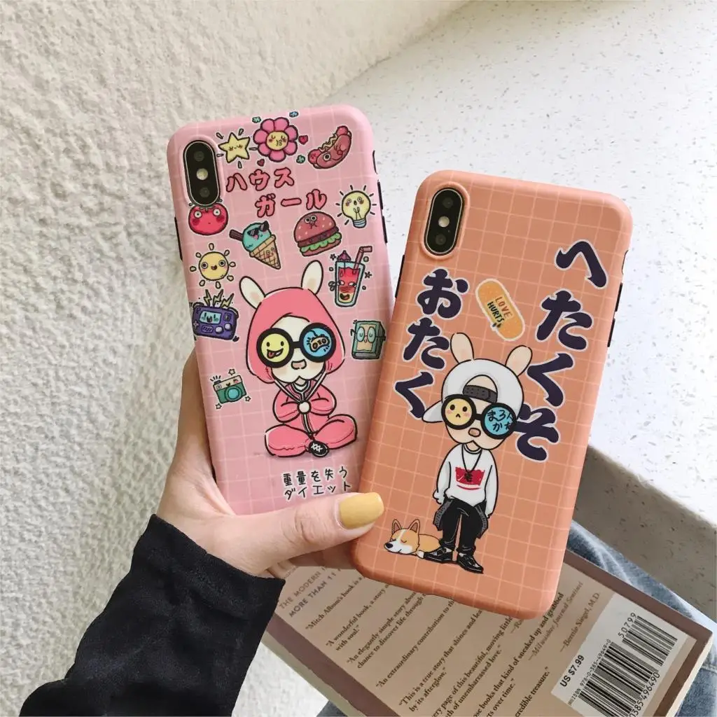 

Foriphone7 11phone caseJapan and South Korea wind funny couple models For 7 6 6s 8 Plus X XR XS Max Pro Max 5 5S SE