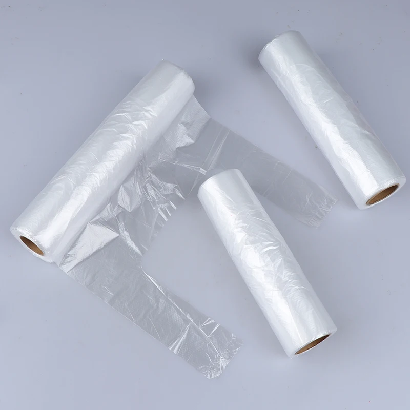 100PCS Keep Fresh 3 Sizes Transparen Roll Plastic Fresh-keeping Bags with Handle of Vacuum Food Saver Bag Food Storage