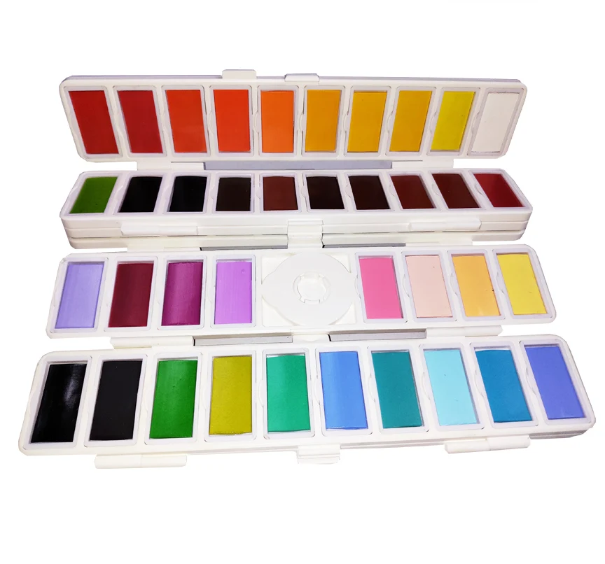 Conjunto com Água Pigmento para a Pintura da Água Nova Cores Dobra Sólida Pincel Aquarela Tinta Dropshipping 18 - 38 58 15 High Quality Material escolar e de escritório